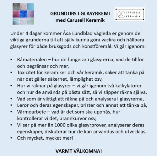 Glasyrkurs Göteborg april 2026